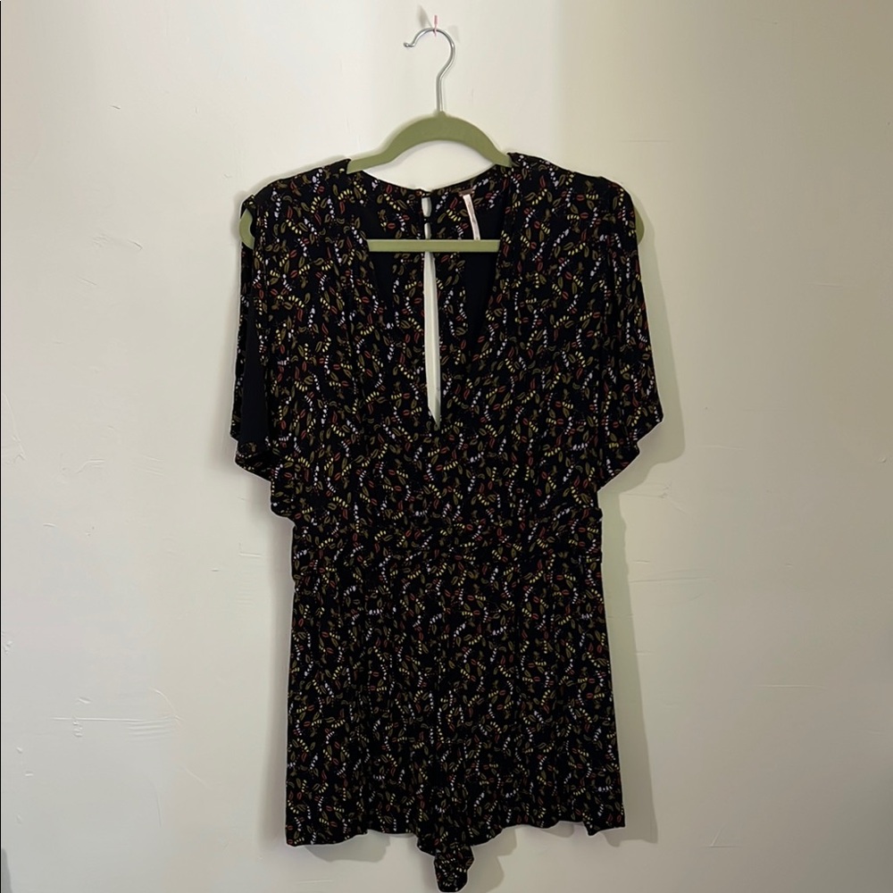 Black Floral Romper